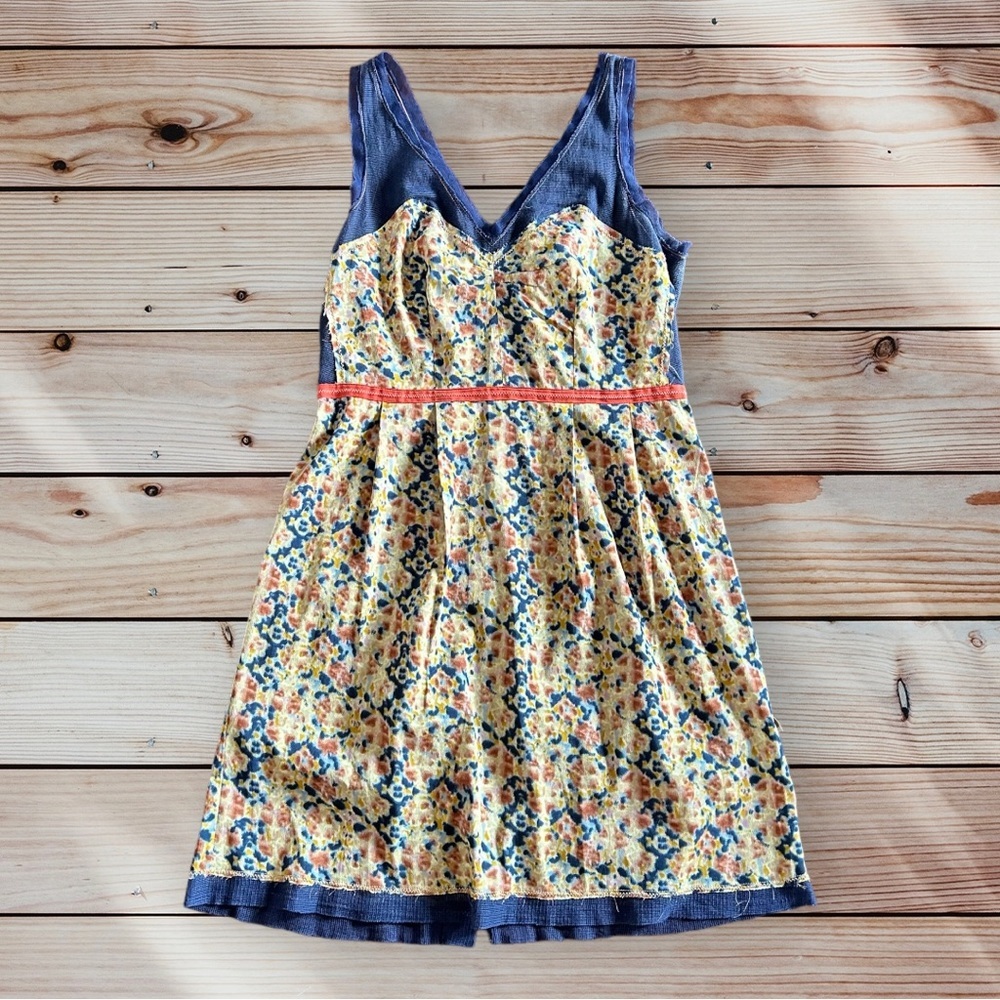 STARING AT STARS Silky Mesh Mini Dress in Navy/Mustard/Rust